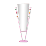 Standing coat rack with mirror, colored balls