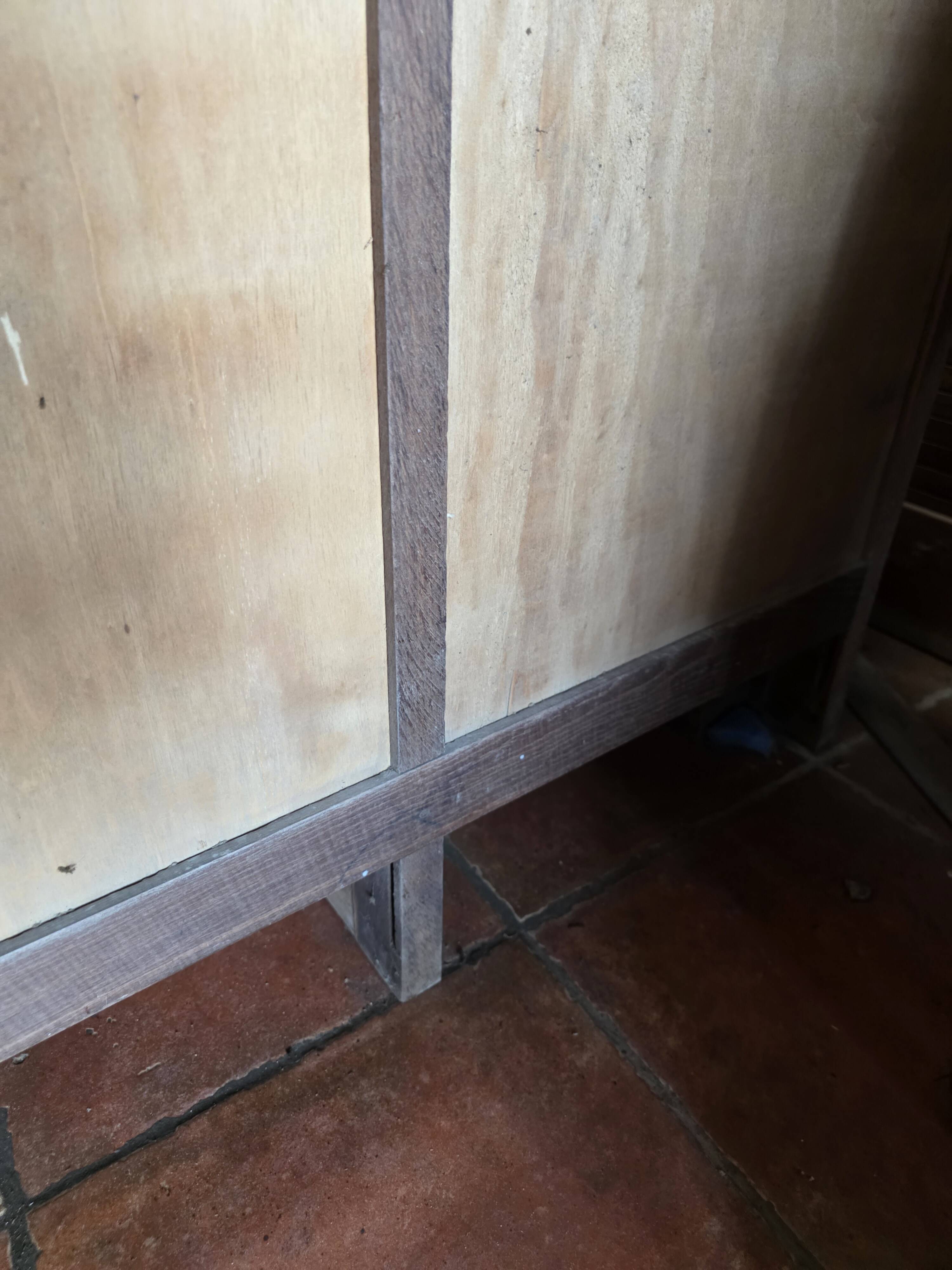 Antique double curtain cabinet in oak