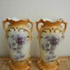 Pair of antique shabby chic decorative vases