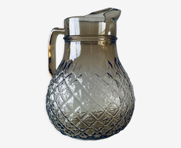 Pichet ananas en verre brun