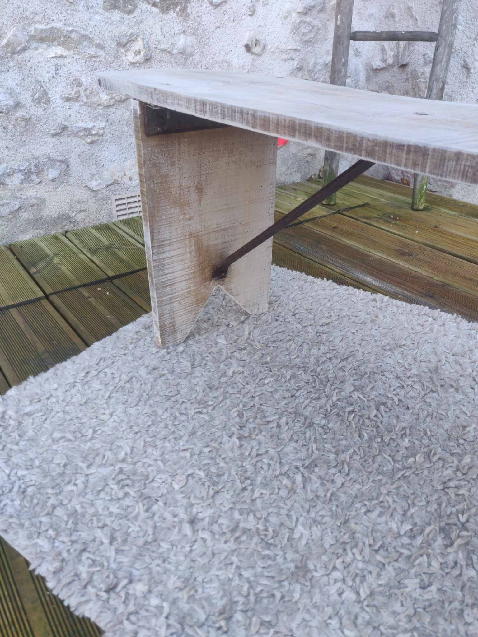 White patinated bench