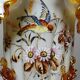 Antique tripodal opaline vase, enamelled, 19th-20th century Victorian style.