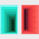 2 geometric art prints