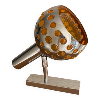 Space age wall lamp, chrome metal, 70s