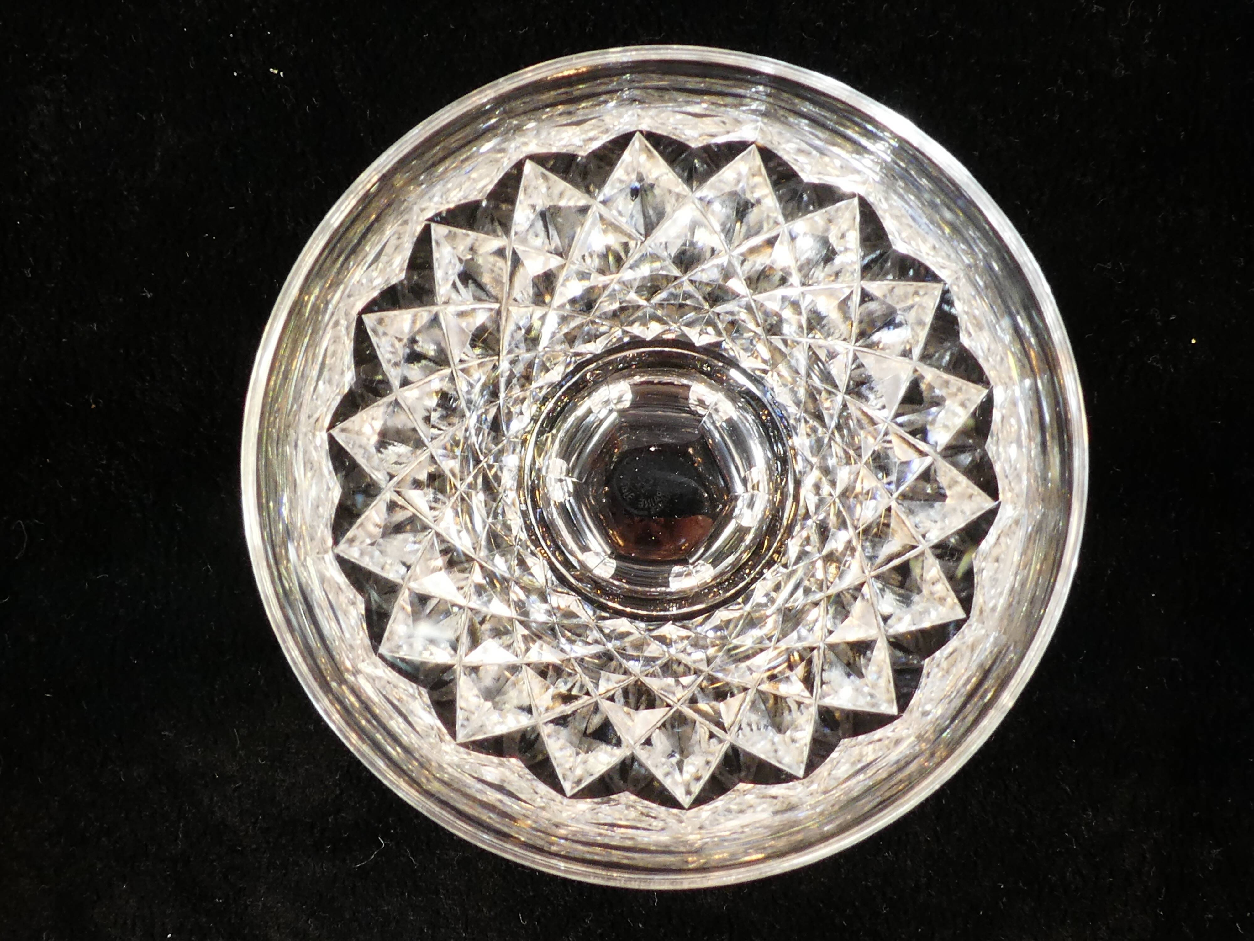 9 water glasses in crystal cut with diamond tip cristallerie de lorraine