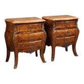 Pair of Louis XV style bedside tables, France, 20th century