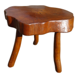 Brutalist style coffee table in vintage solid wood