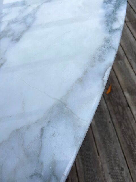 Table ovale marbre arabescato roche et bobois 1970