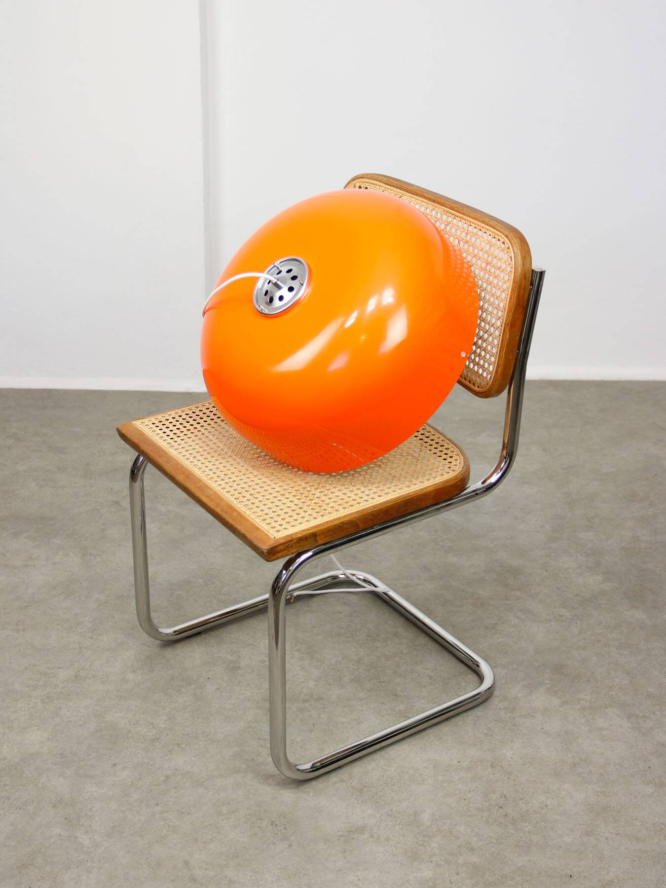 Big Space Age Pendant from Guzzini in Orange, 1970s