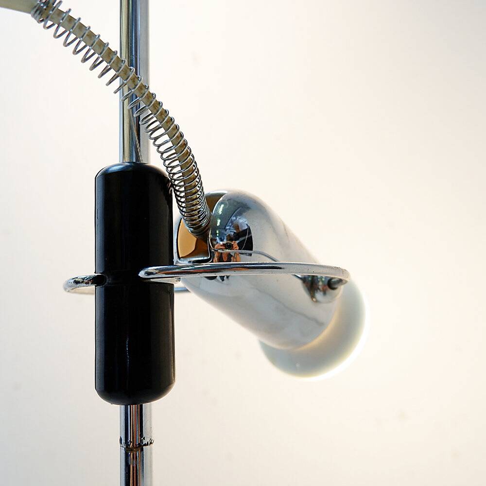 "Cielo-Terra" chrome floor lamp adjustable by Francesco Fois for Reggiani, 1960s