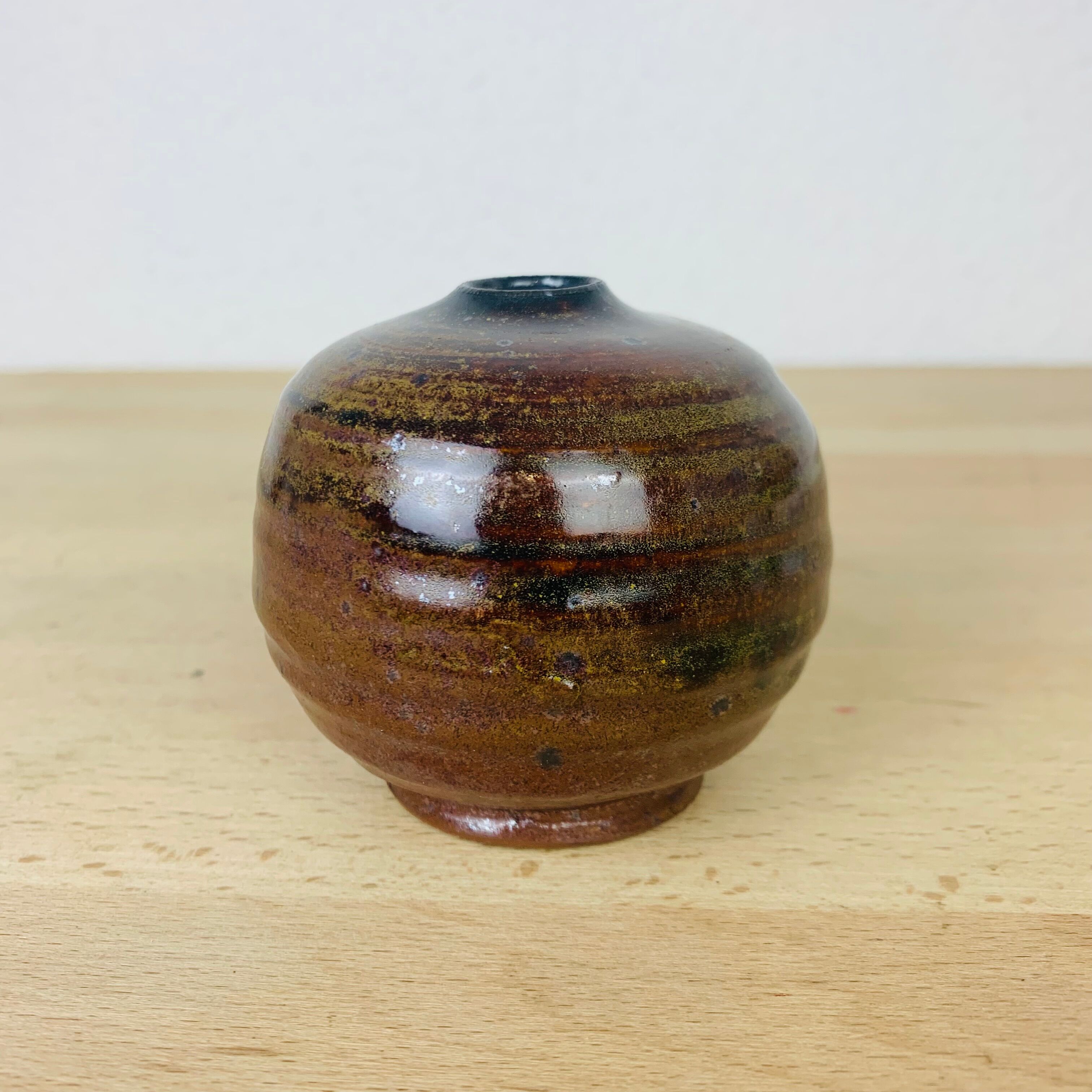 Miniature vintage sandstone ball vase