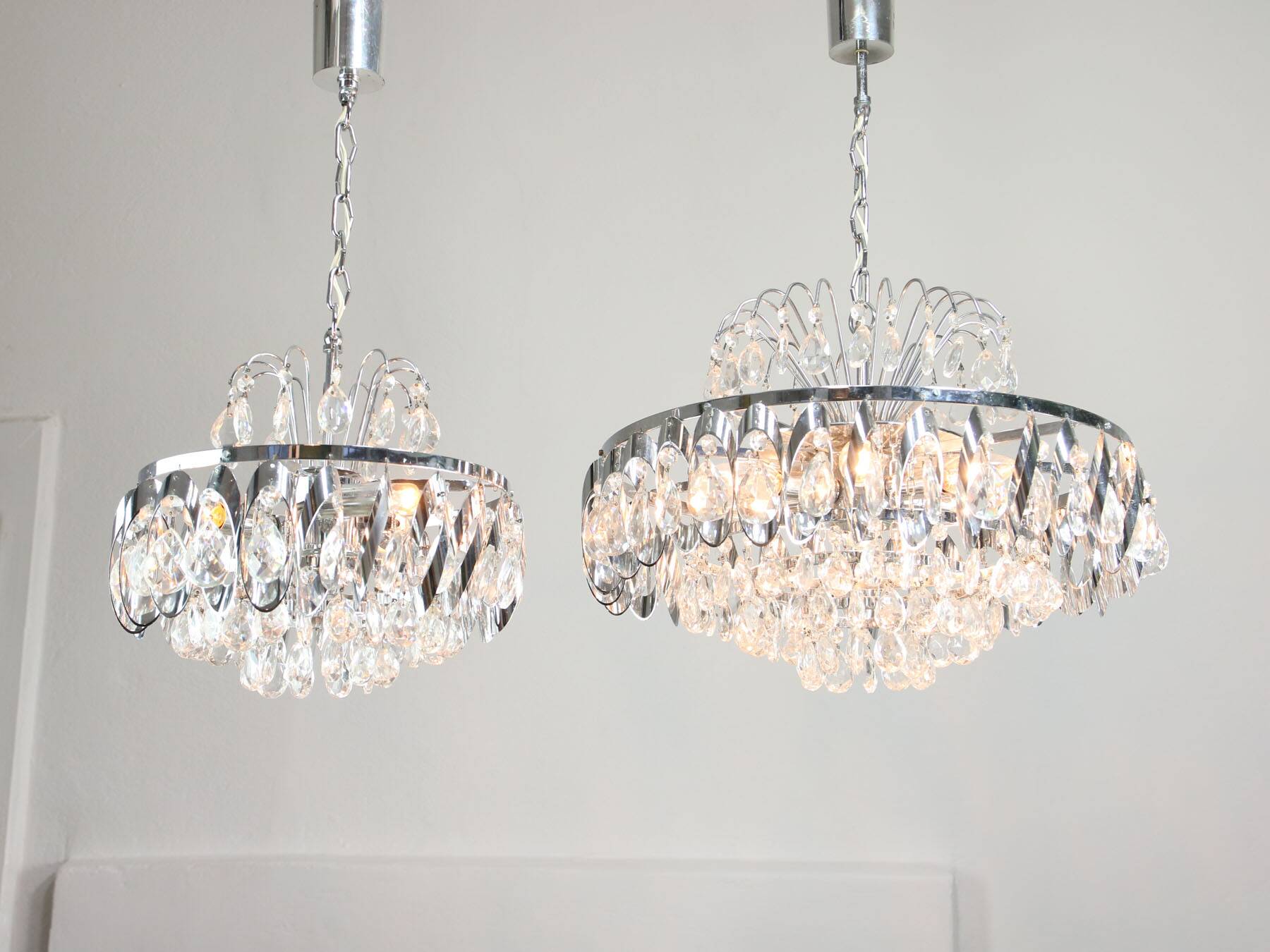A pair of Vintage Viennese Crystal Chandeliers, 70s