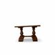 A small, rustic walnut wooden table, crafted from solid walnut wood, 1