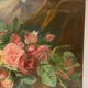 Old painting, still life with daisy roses and wild flowers, signed, early XX century