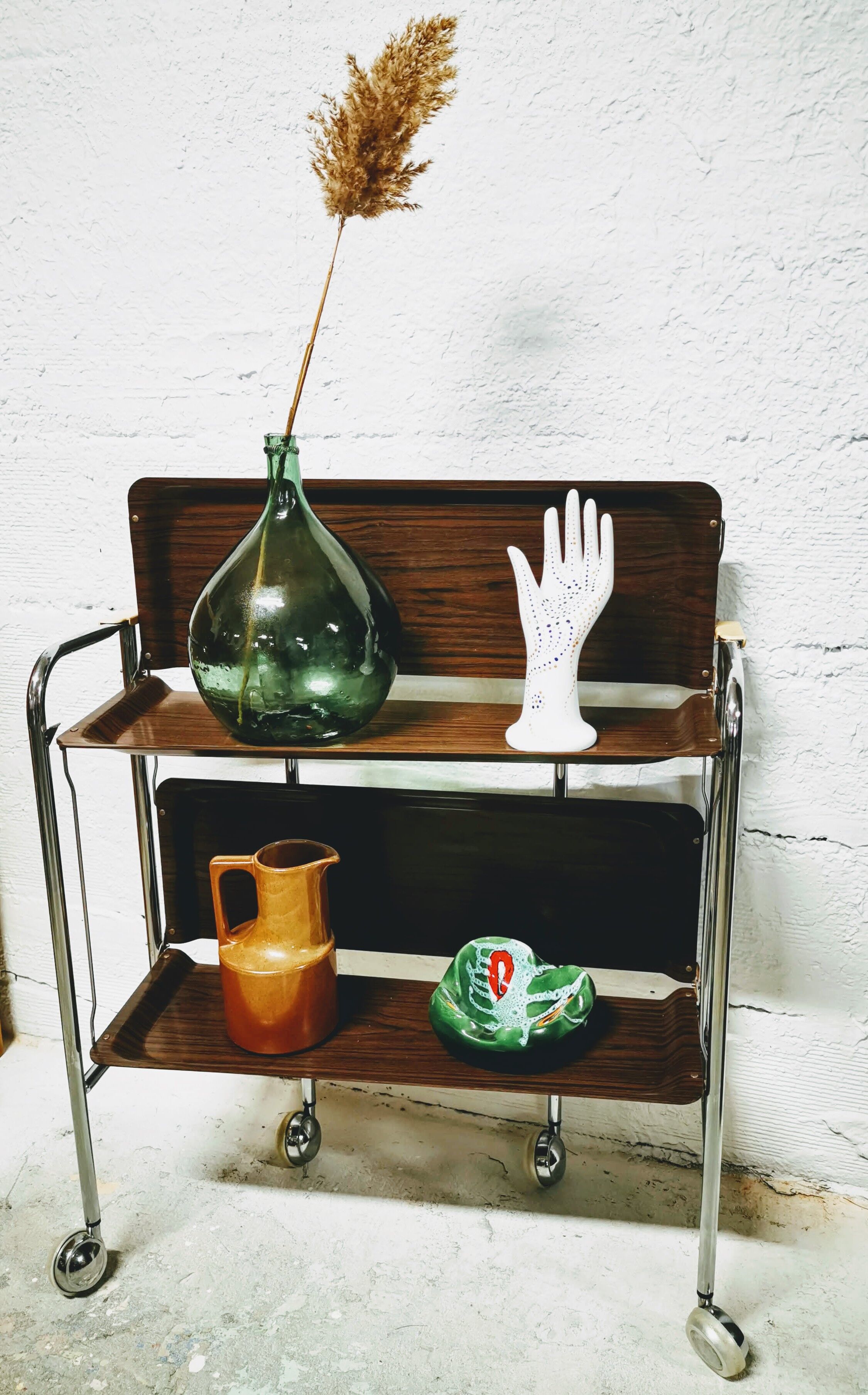 Vintage folding dessert on wheels