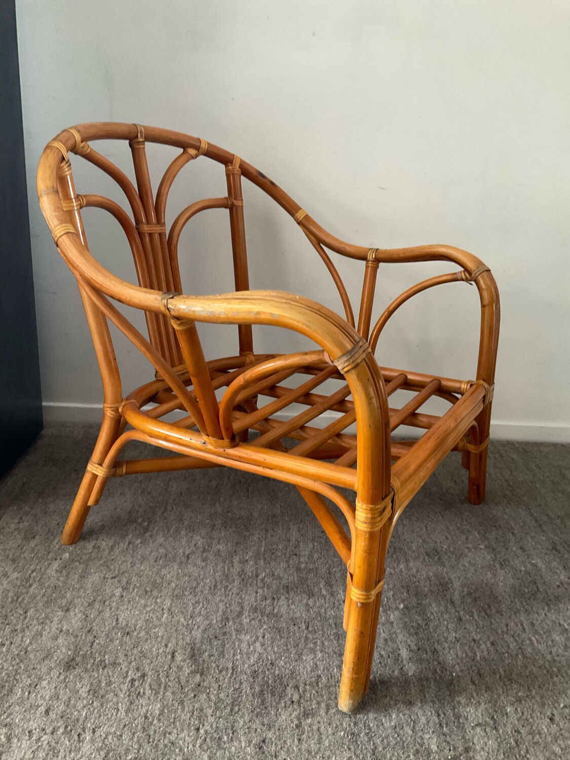 Vintage rattan armchair 70s