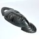 African mask in ebony wood - bearded head sculpture ethnic africa 20.5 x 6.5