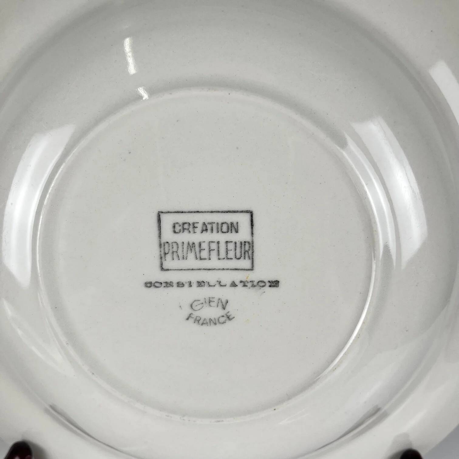Set of 6 deep plates GIEN, Primefleur creation, "Constellation" model, 1950.