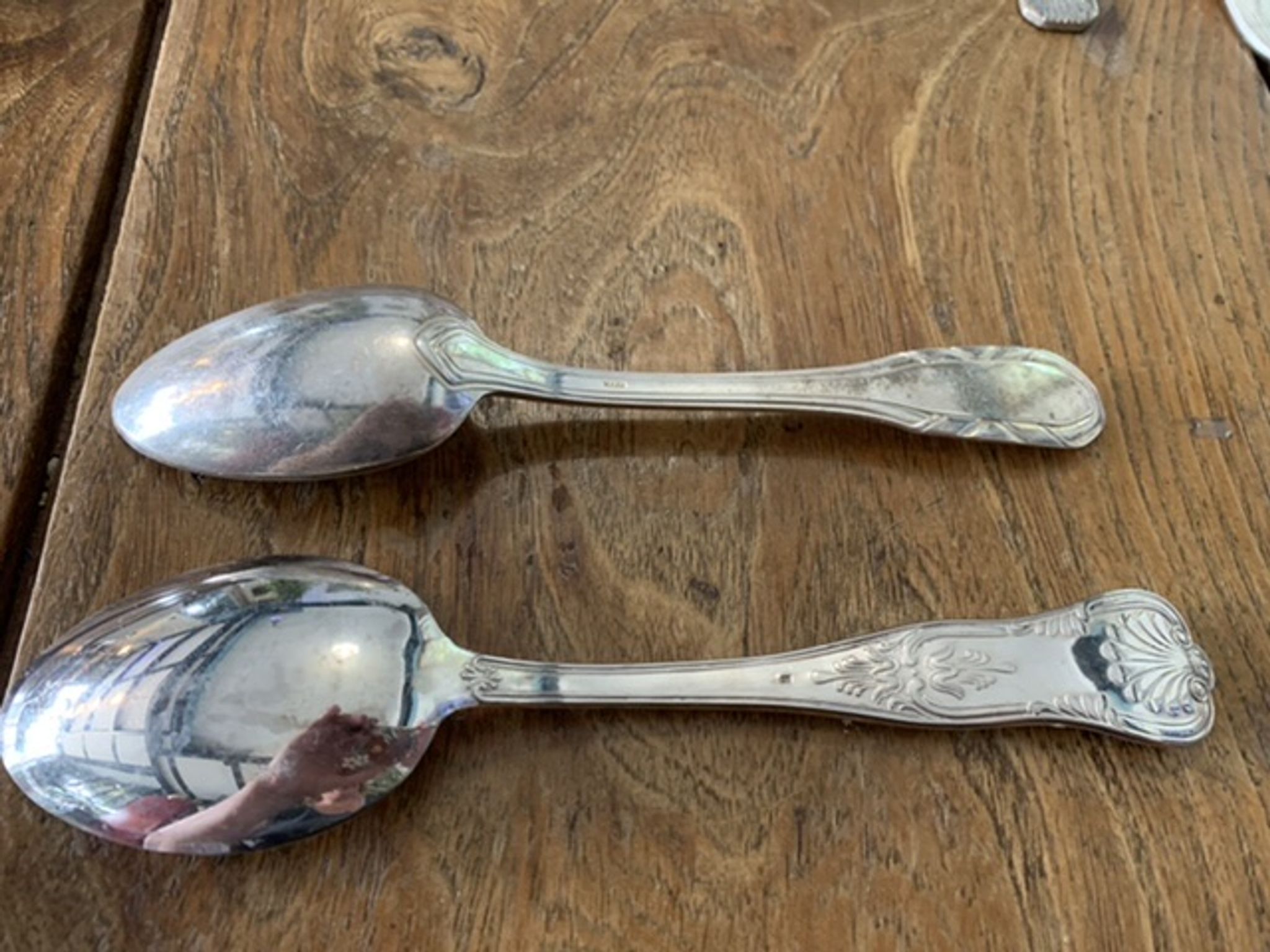 8 tablespoons in silver metal including a monogram christofle art deco