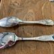 8 tablespoons in silver metal including a monogram christofle art deco