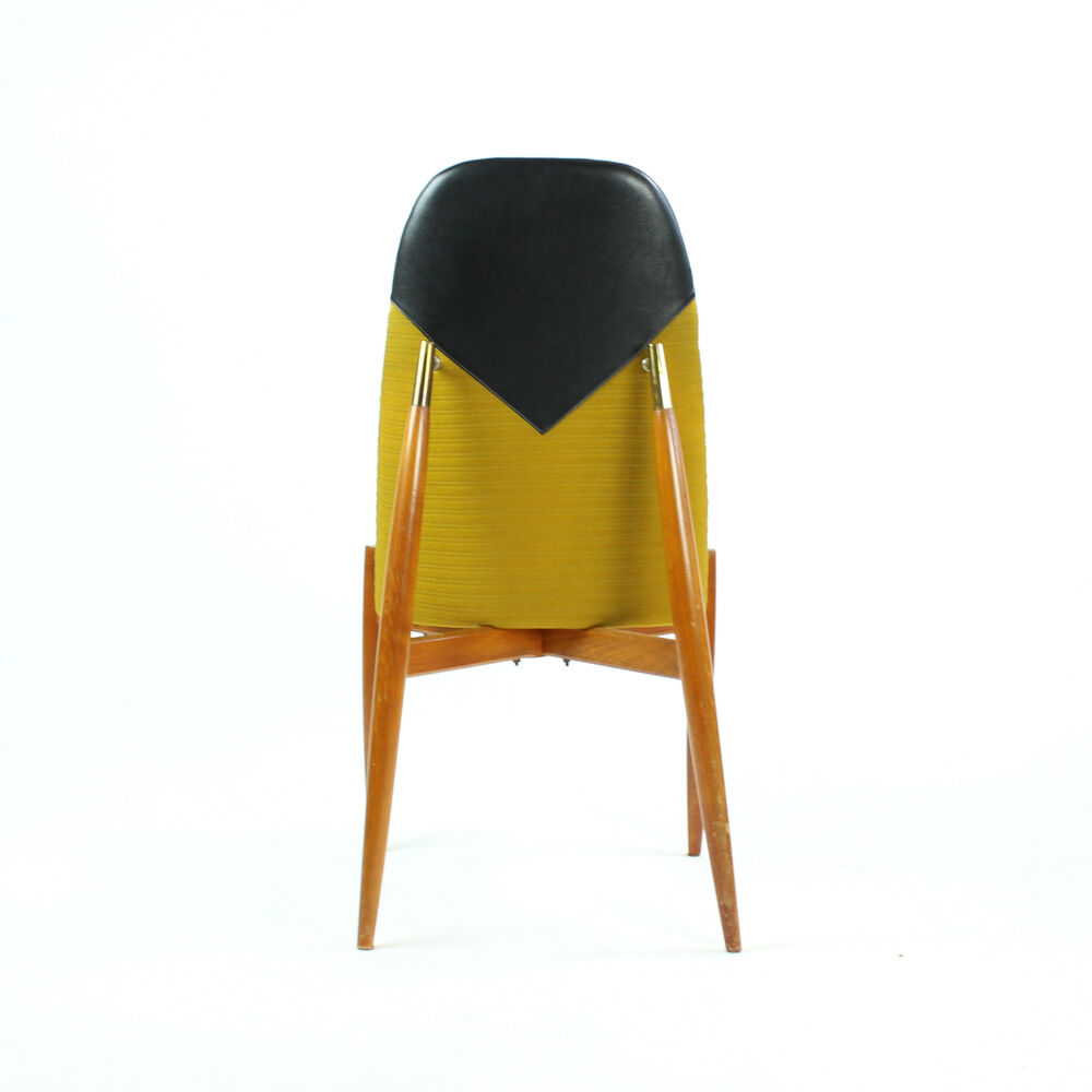 Tall Dining Chairs in Teak Wood, Czechoslovakia circa 1970