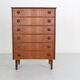 Mid-Century Modern Danish Chest of Six Drawers, Tallboy in Teak, Denmark, 1960s