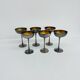 Ensemble de 6 coupes à champagne en laiton argenté, années 1970, Italie.