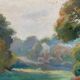 Painting dated 1916 "Coin de la Nièvre" by Louis Morel (1871-1954) + frame