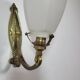Vintage wall lamp in brass and frosted glass 1950s
