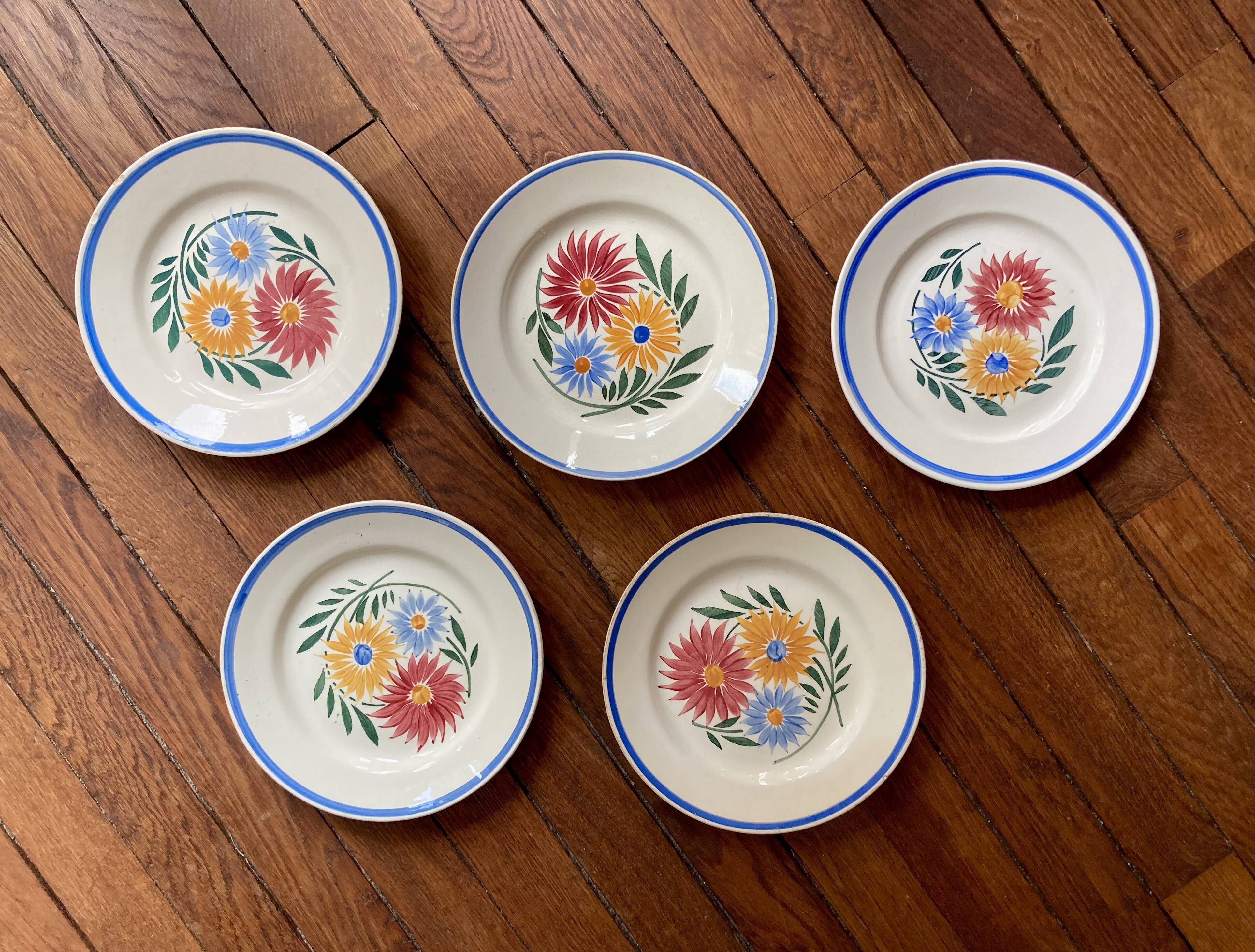 Lot flat plates model "Rustic" Sarreguemines