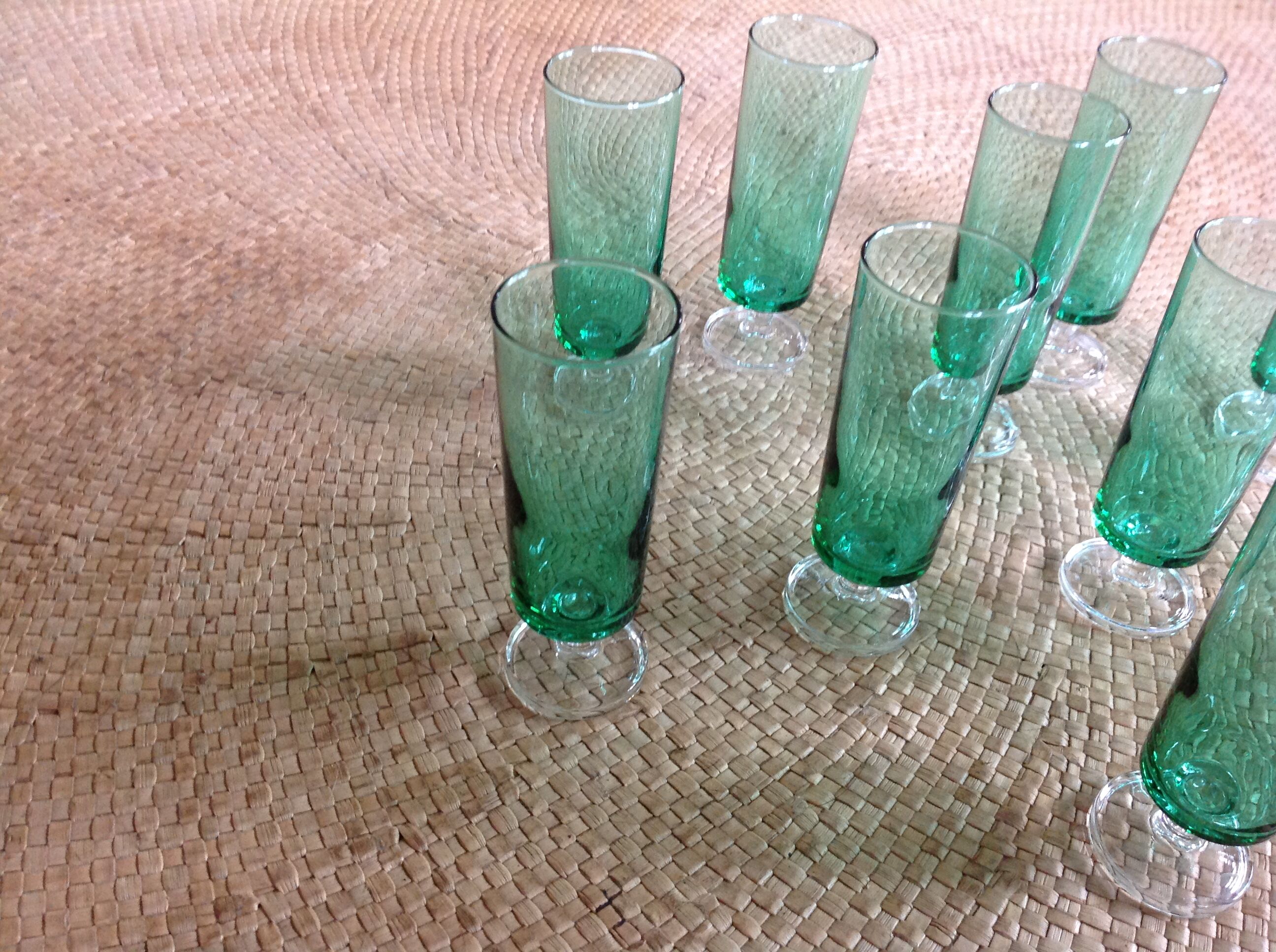 Series of 11 champagne flutes