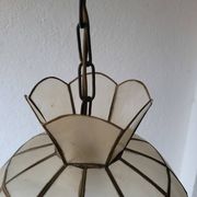Suspension Corolle en Nacre Capiz & Laiton - Vintage 1970