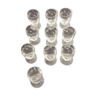 10 crystal liquor glasses