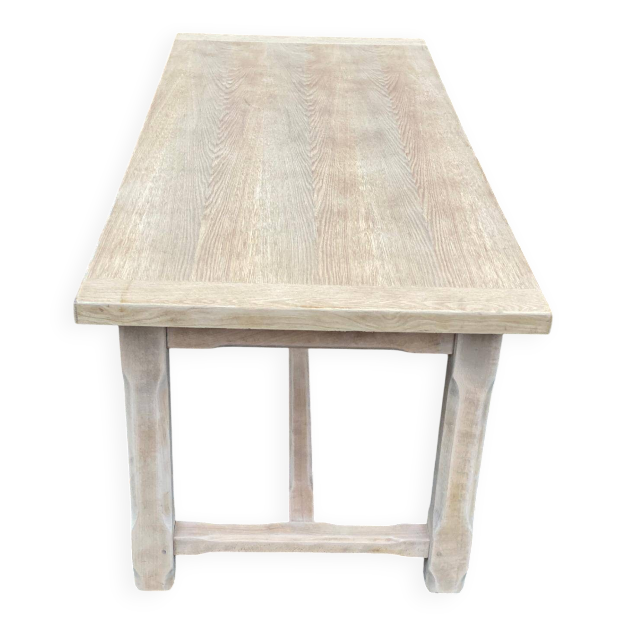 Extendable renovated 20th century oak farmhouse dining table, 200-280cm