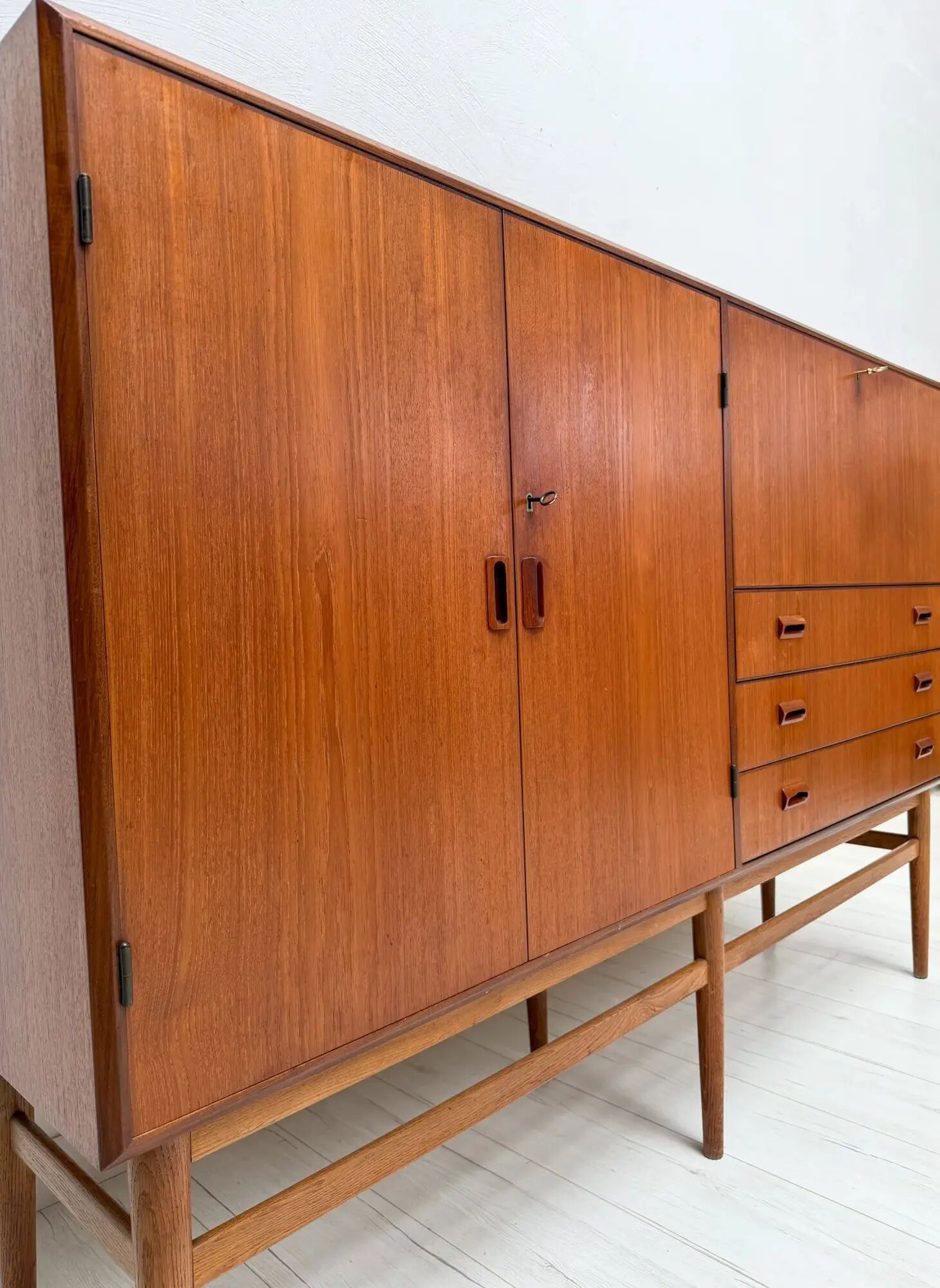 1960s vintage Danish sideboard highboard attributed to Børge Mogensen