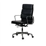 Charles & Ray Eames EA219 Office Chair in Chrome and Black leather, Vitra