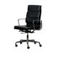 Chaise de bureau Charles & Ray Eames EA219 en chrome et cuir noir, Vitra