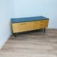 Enfilade meuble télé vintage en bois et bleu