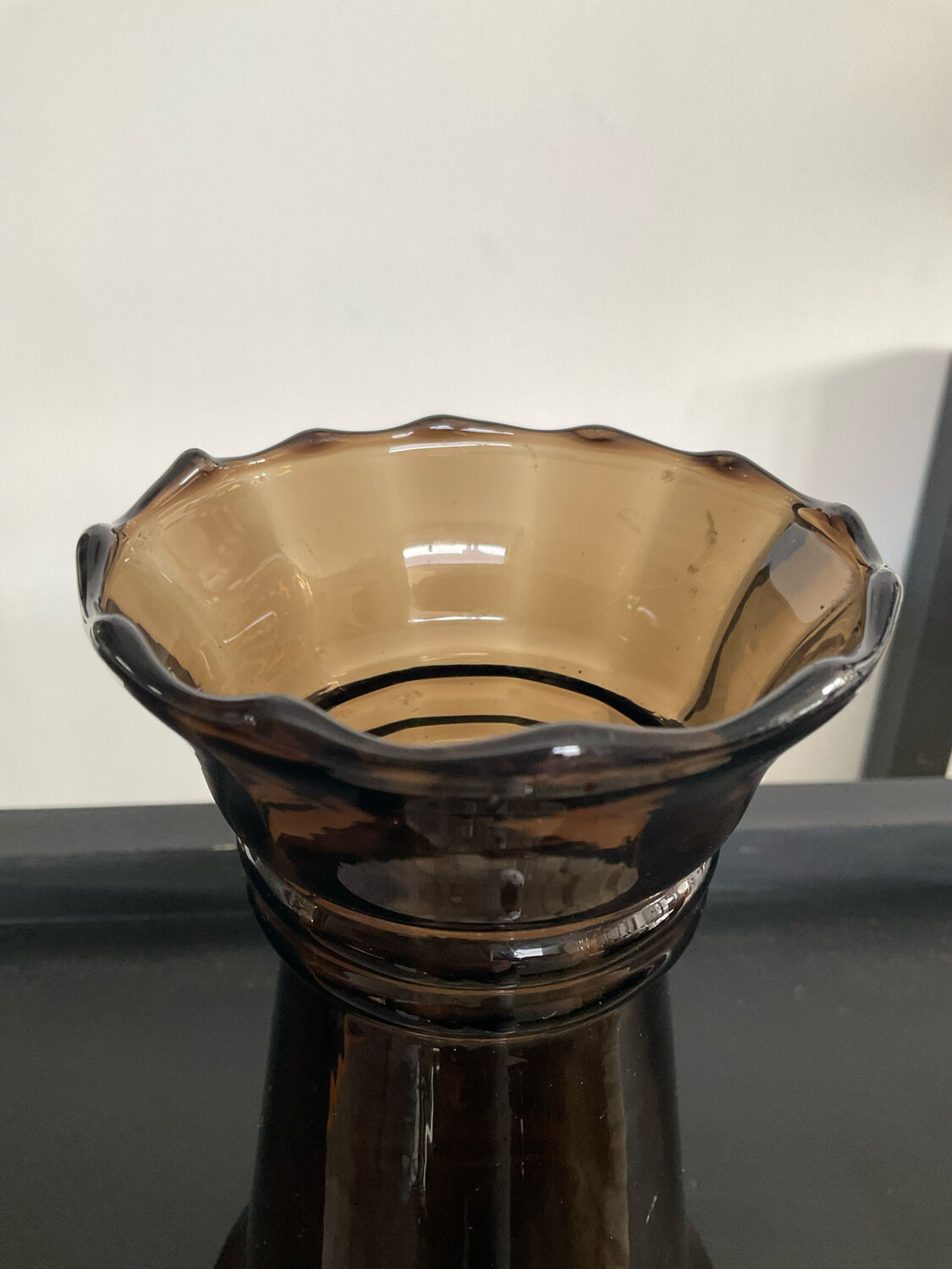 Vintage vase made of smoked glass paste