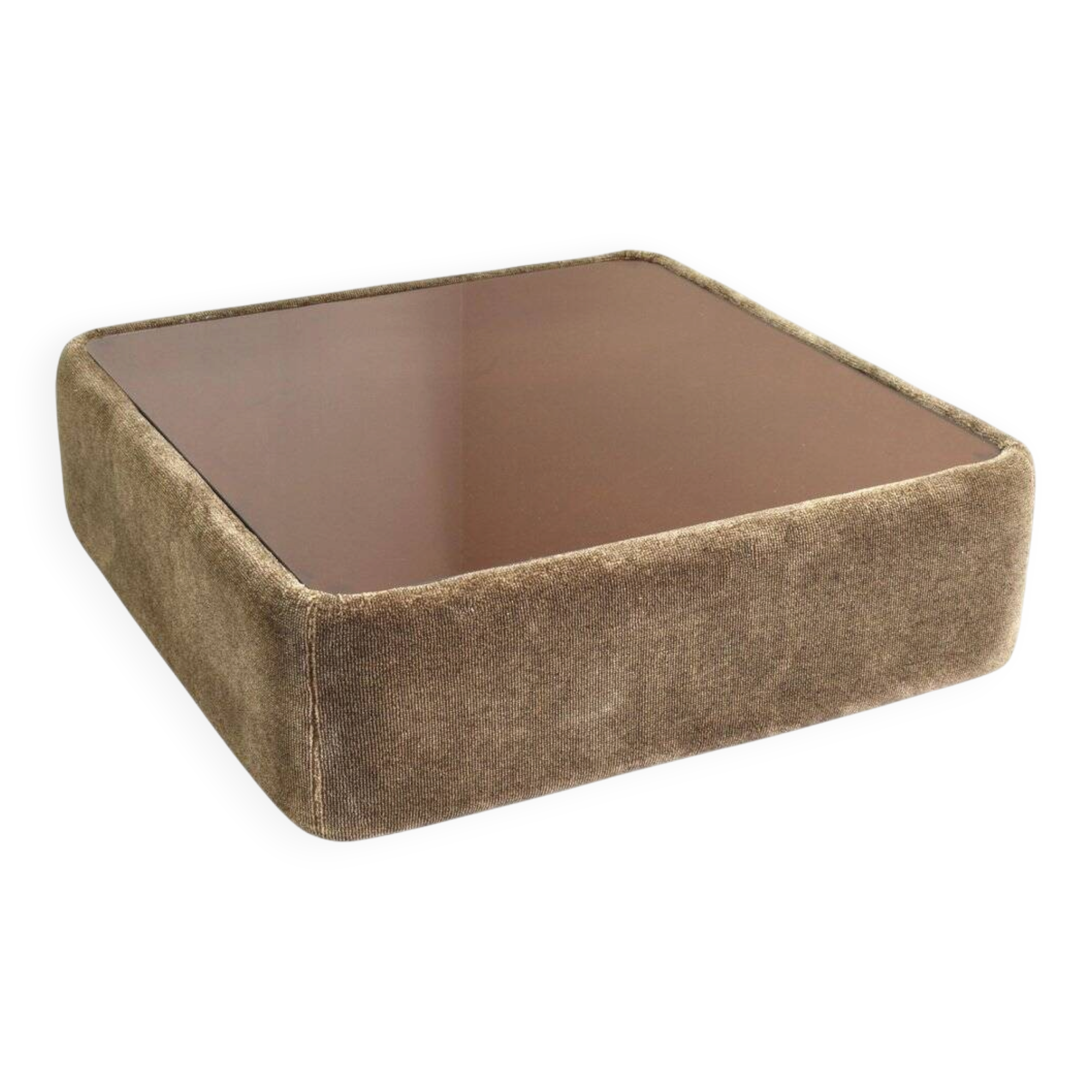 Vintage Italian coffee table in mohair by Mario Bellini for Cassina, 1970