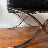 Vintage leather ottoman stool