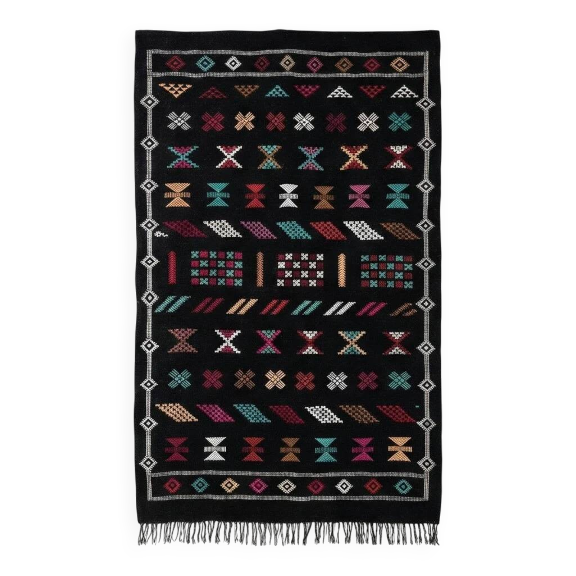 Black ethnic sabra rug 90x150 cm