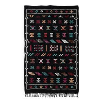 Black ethnic sabra rug 90x150 cm