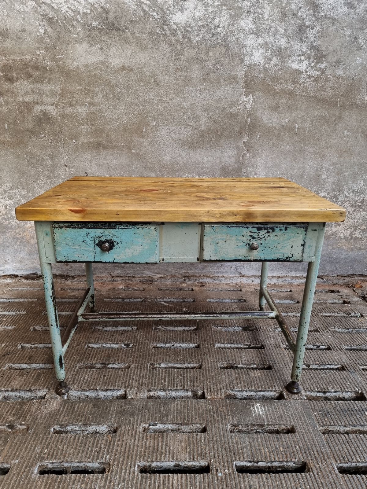Industrial workbench side table bathroom furniture with drawers
