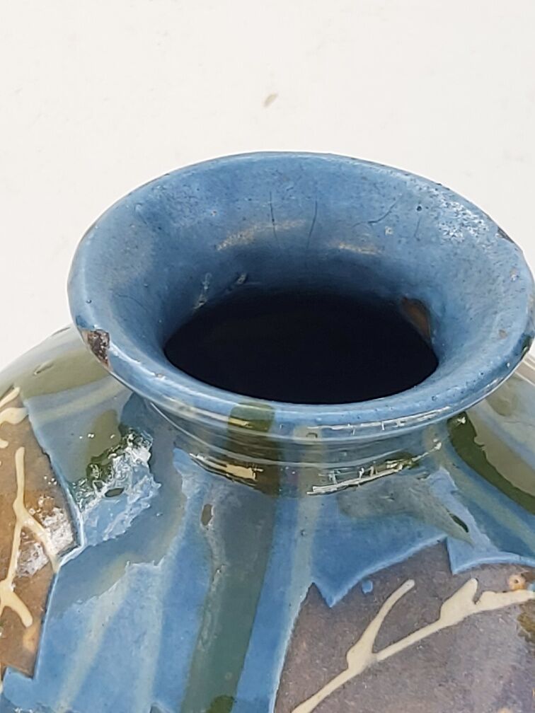 Vase Emile Simonod Savoie fish decorations