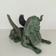 Bronze sphinx table with glass top