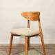 Modern chair Scandinavian design light wood natural Lin fabric mid century modern design
