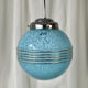 Clichy blue glass globe chandelier 1950 - 1960