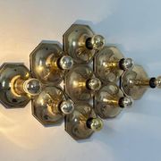 Set of 9 brass wall lights, Motoko Ishii for Staff Leuchten 1970