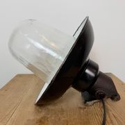 Vintage Industrial Black Enamel and Cast Iron Wall Lamp, 1960s